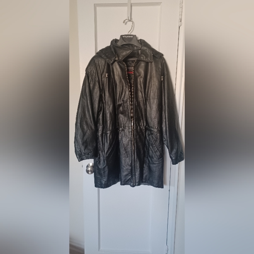 Wilson's Leather Jacket with Hood Vintage